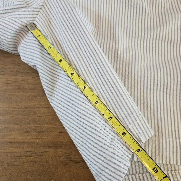 Ben Sherman Mens Shorts 38 Regular Fit Stretch Seersucker White/Blue - Picture 7 of 9